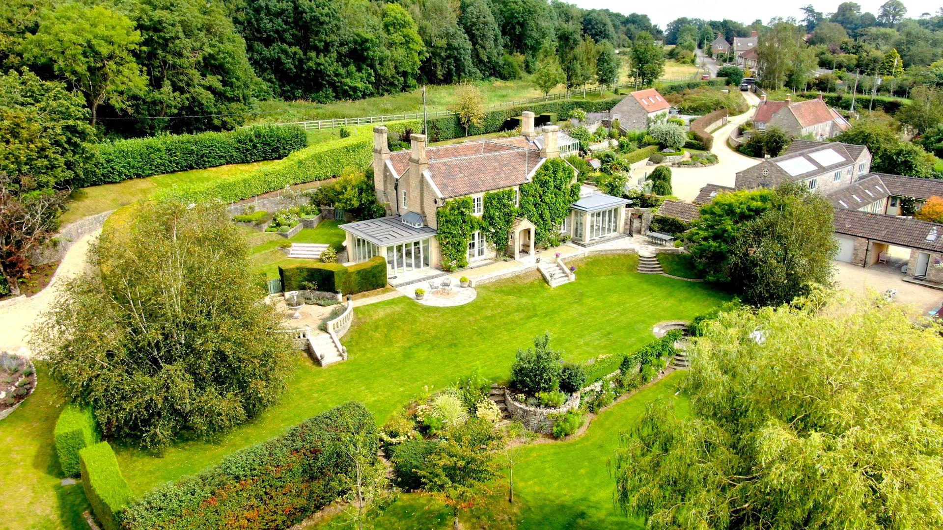 Aerial view of Upper Vobster Farm