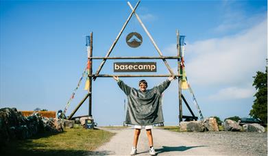 The entrance to Basecamp at Mendip Activity Centre 