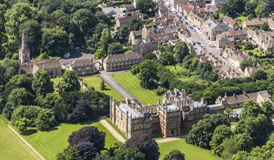 Areial shot of Corsham Court