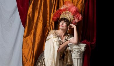 Woman in roman empress clothing