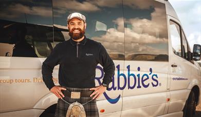 Man stood outside Rabbies bus