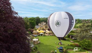 Garden terrace with balloon