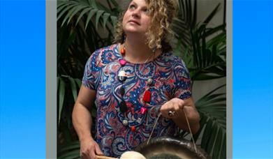 woman with gong