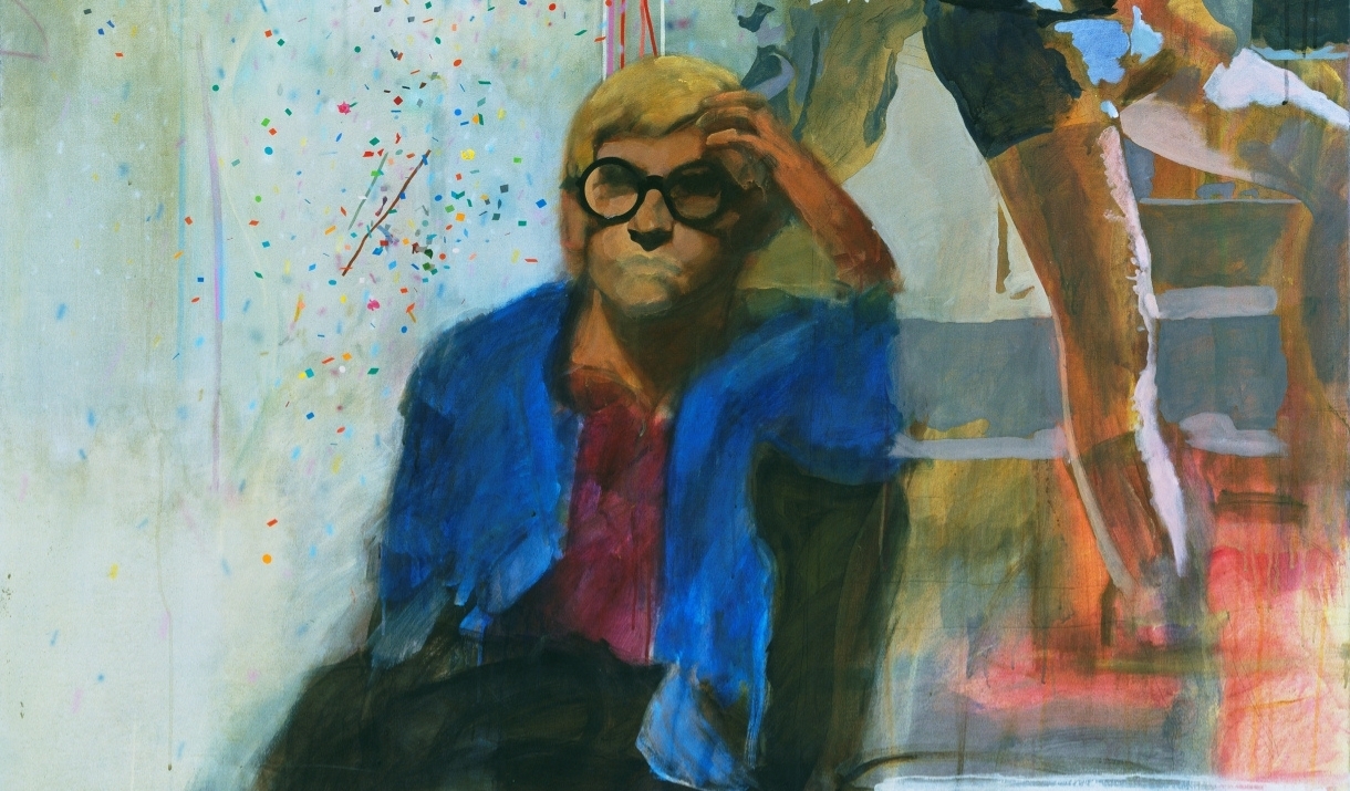 Portrait of David Hockney in a Hollywood Spanish Interior, 1965, Peter Blake. © Peter Blake. All rights reserved, DACS 2024. Photo Tate.