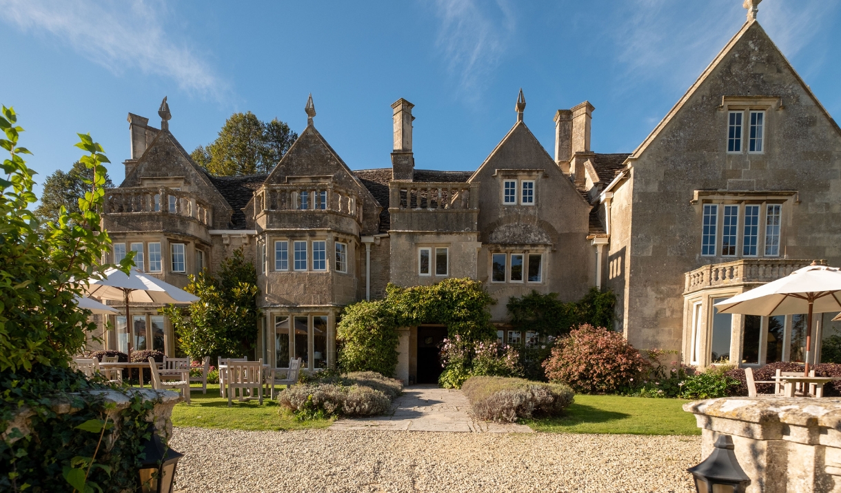 Front entrance of Woolley Grange Hotel