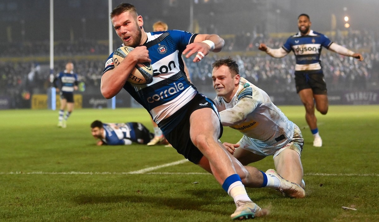 Will Butt of Bath Rugby scores a try