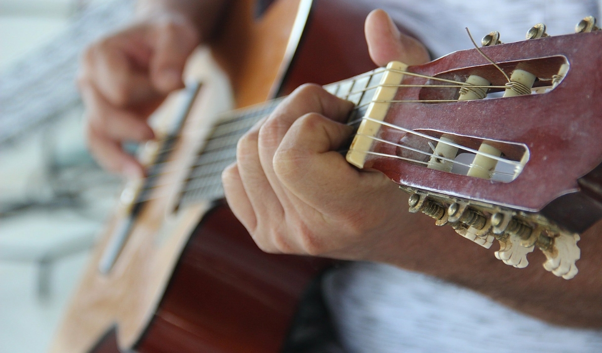 Guitar being played