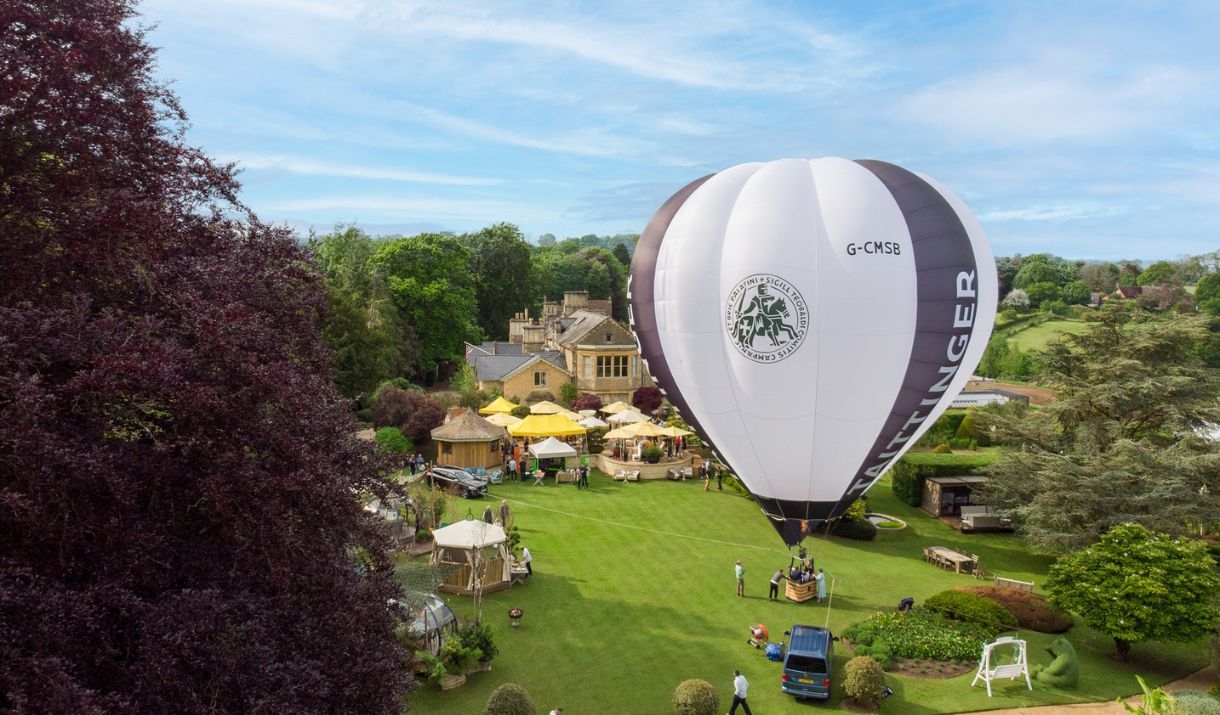 Garden terrace with balloon