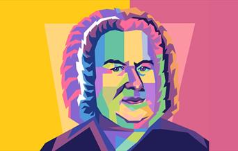 Colourful image of J S Bach