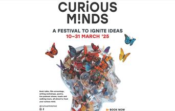 A poster advertising the Curious Minds Festival in Bath