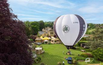 Garden terrace with balloon