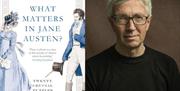 John Mullan on the right and What Matters in Jane Austen? book cover on the left