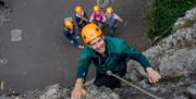 group rock climbing