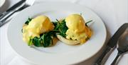 A plate of food at the Parisian Brasserie restaurant in The Royal Hotel Bath