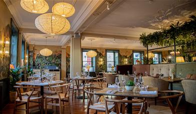 Interior of the Boho Marché Restaurant at The Francis Hotel Bath