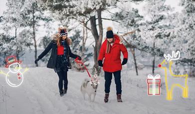 People walking in snow